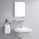 Bathroom Cabinet Set - Oak Whiteish Yarn - 44x36 cm - iD