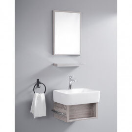 Set Small Bathroom Furniture - Oak Fil Blanchi - 48x37 cm - Evoc