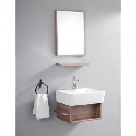 Set Small Bathroom Furniture - Wood - 48x37 cm - Evoc
