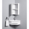 Meuble de Salle de Bain d'Angle Gain de Place - Lave Main - Blanc Crème - 42x42 cm - Kara
