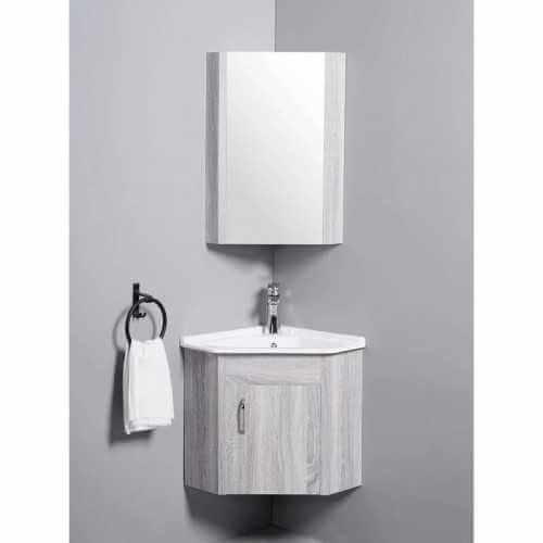 Armadio da bagno Angolo Gain - Lavaggio a mano - Filo bianco - 42x42 cm - Angolo