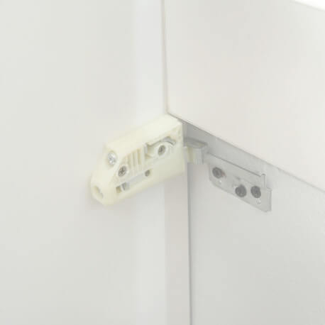 White hanging bathroom cabinet 80 cm - 2 drawers - Vasque - Mirror lamp led - City