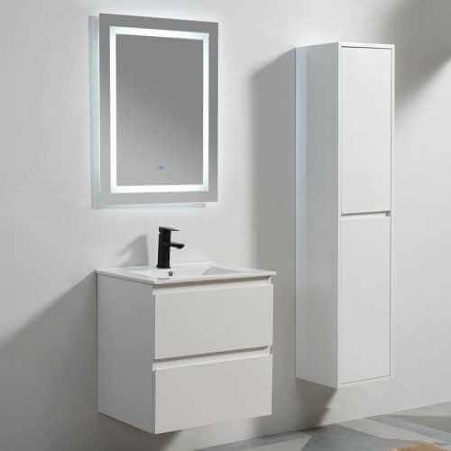 Pack Meuble suspendu City 60 cm + Miroir Lampe LED Classic City 60