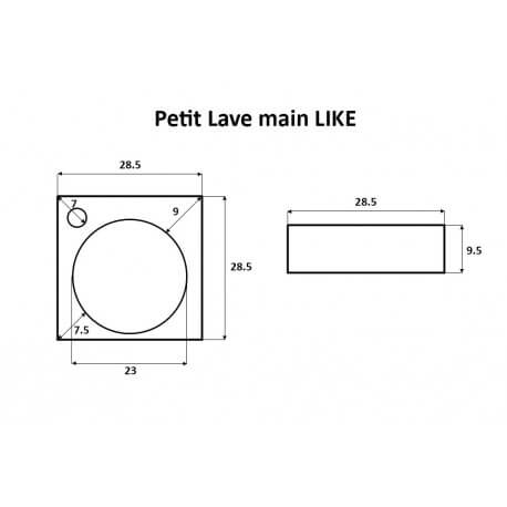 Petit lave main carré céramique Like| Rue du Bain