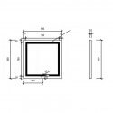 Meuble de salle de bain 2 tiroirs + vasque et miroir Led 80x46 cm, bois, Mia