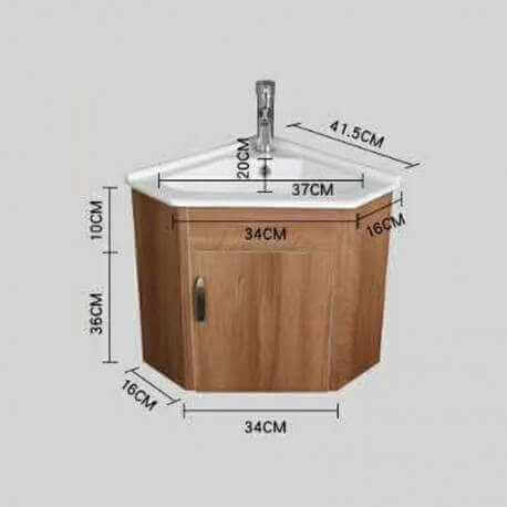 Meuble de Salle de Bain d'Angle Gain de Place - Lave Main - Bois - 42x42 cm - Corner | Rue du Bain