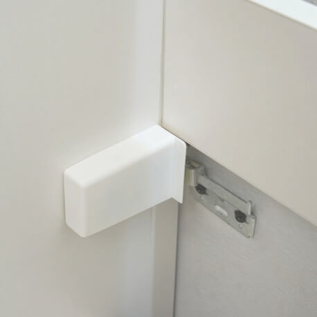 Badezimmerschrank 2 Schubladen 2 Nischen 80x46 cm - Weiße und graue Eiche - Skandinavisch