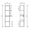 Colonna bagno, 2 porte, legno, giada