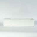 Lavaggio a mano rettangolare A sinistra - Ceramic White - 38x15 cm - Minimalist