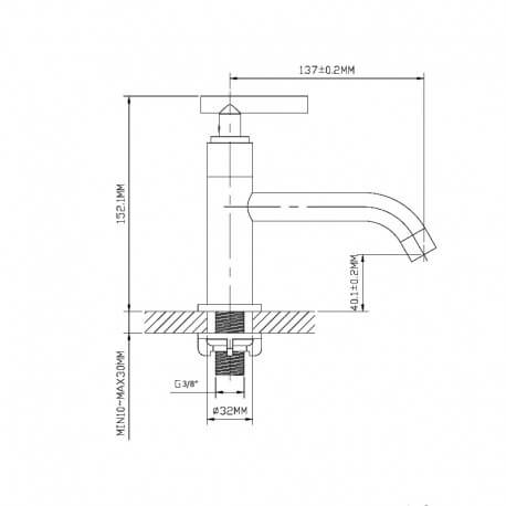 Robinet lave main eau froide chromé| Rue Du Bain