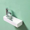 Lavado de manos rectangular Ganancia del espacio Izquierda - Cerámica Blanca - 38x15 cm - Minimalista