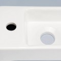 Lave main Rectangulaire Gain de place Gauche - Céramique Blanc - 38x15 cm - Minimalist