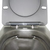 Oval Hängendes WC mit Matt Black Ceramic Slasher - 48x37 cm - Kort
