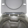 WC Suspendu Ovale avec Abattant Céramique Noir mat - 48x37 cm - Cort