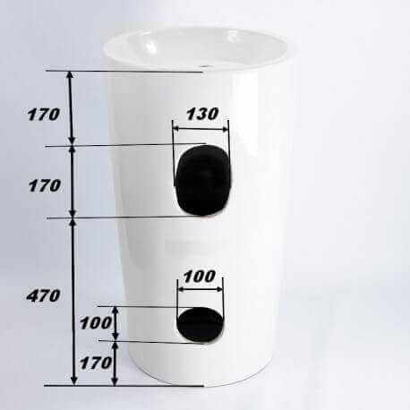 Lavabo Totem Cylinder Ceramic White - Sigma