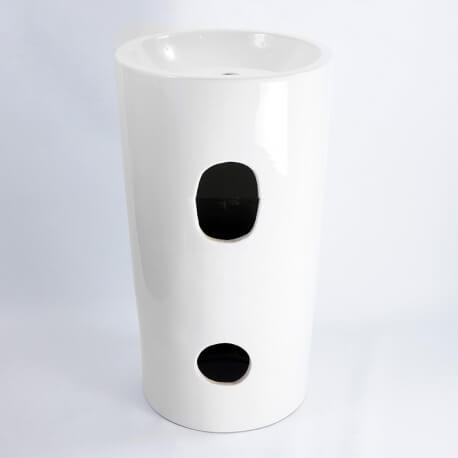 Lavabo Totem Cylinder Ceramic White - Sigma