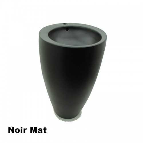 Totem de lavabo Ronda - Cerámica Negro mate - 50x85 cm - Ove