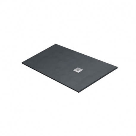 Rectangular Extra Flat Shower Receiver - Solid Surface Grey Anthracite - 120x80cm - Optyma