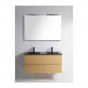 Pack Hanging cabinet Double basin Black Mat Bali + Mirror LED lamps Classic City 120