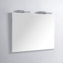 Pack Hanging cabinet Double basin Black Mat Bali + Mirror LED lamps Classic City 120