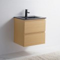 Mueble de baño Cubeta negra Bali 60 cm + espejo LED Classic City 60