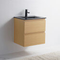Armadio da bagno Pack Vaso nero Mat Bali 60 cm + specchio LED Classic City 60