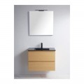 Pack Badezimmerschrank Schwarze Vase Mat Bali 80 cm + LED Spiegel Classic City 80