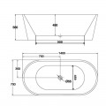  Blanco Acrílico oval ilot baño, Nápoles Rue du Bain