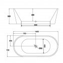  Blanco Acrílico oval ilot baño, Nápoles Rue du Bain