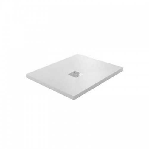 Extra Flat Shower Receiver Square - Solid White Surface - 80x80cm - Quadra Plus