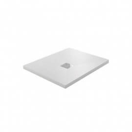 Receveur de Douche extra plat Carré - Solid Surface Blanc - 80x80cm - Quadra Plus | Rue du Bain