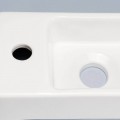 Lavado de manos rectangular Ganancia del espacio Izquierda - Cerámica Blanca - 38x15 cm - Minimalista