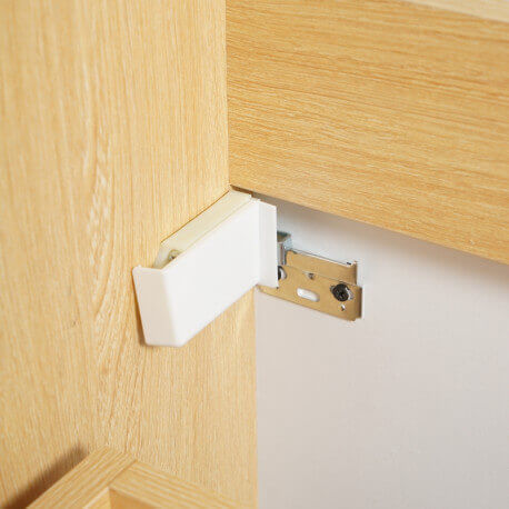 Bathroom cabinet 2 Drawers - Light oak - Ceramic vase Black Mat - 60x46 cm - Bali