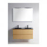 Light Oak Cabinet - Double vase Ceramic Black Mat - 120 cm - Bali