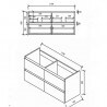 Light Oak Cabinet - Double vase Ceramic Black Mat - 120 cm - Bali