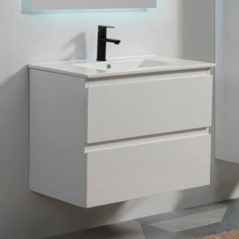 Armario de baño 2 cajones - Blanco - Vasque - 90x46 cm - Ciudad