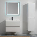 Meuble de salle de bain 2 Tiroirs - Blanc - Vasque - 90x46 cm - City