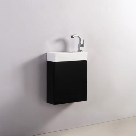 Armadio lavamani - Nero - Nero - 38x14 cm - Minimalist