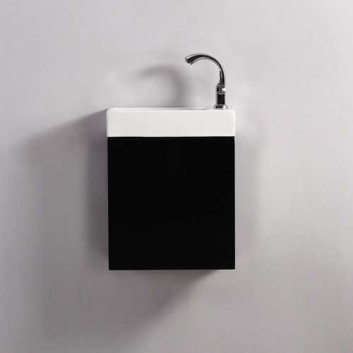 Meuble Lave main - Noir - Dark - 38x14 cm - Minimalist | Rue du Bain