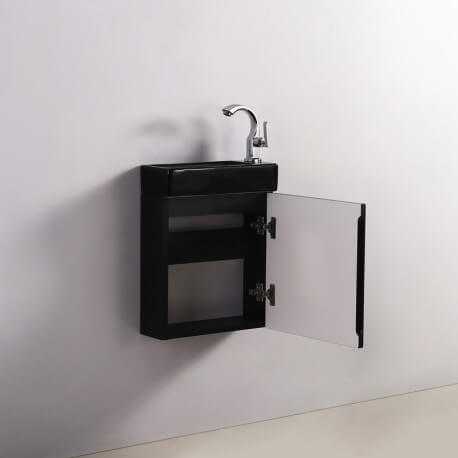 Armario de lavado de mano - Negro - Oscuro - 38x14 cm - Minimalista