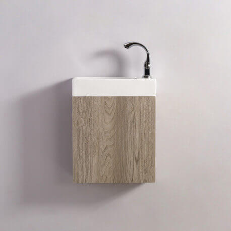 Meuble Lave main - Chêne Gris - Scandinave - 38x14 cm - Minimalist | Rue du Bain