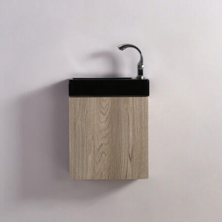 Mobile lavamani - Rovere grigio - Scandinavo - 38x14 cm - Minimalista |Via del bagno