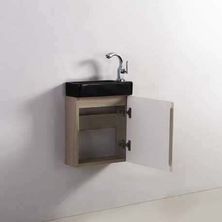 Mobile lavamani - Rovere grigio - Scandinavo - 38x14 cm - Minimalista |Via del bagno
