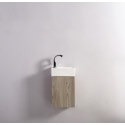 Hanging cabinet White and Oak Grey under hand lava 30 cm