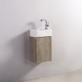 Armadio lavamani - Bianco e rovere grigio - Scandinavia - 30x18 cm - Essento