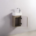 Hanging cabinet White and Oak Grey under hand lava 30 cm