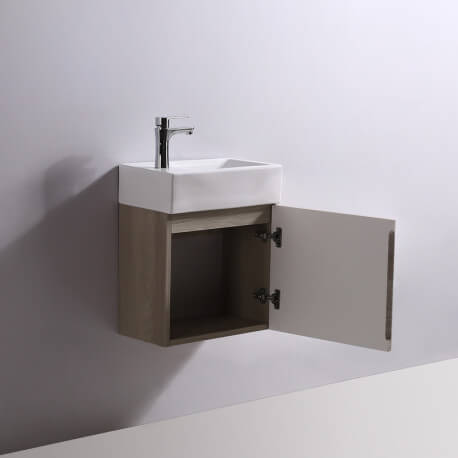 Armadio lavamani - Bianco e Rovere Grigio - Scandinavo - 45x24 cm - Studio