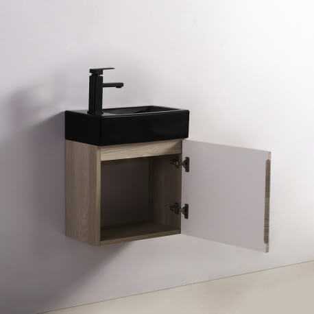 Handwaschschrank - Weiß und Eiche Grau - skandinavisch - 45x24 cm - Studio