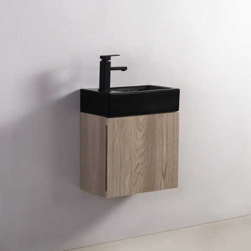 Armario de lavado de mano - Gris blanco y roble - Escandinavo - 45x24 cm - Estudio