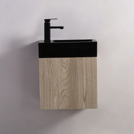 Handwaschschrank - Weiß und Eiche Grau - skandinavisch - 45x24 cm - Studio